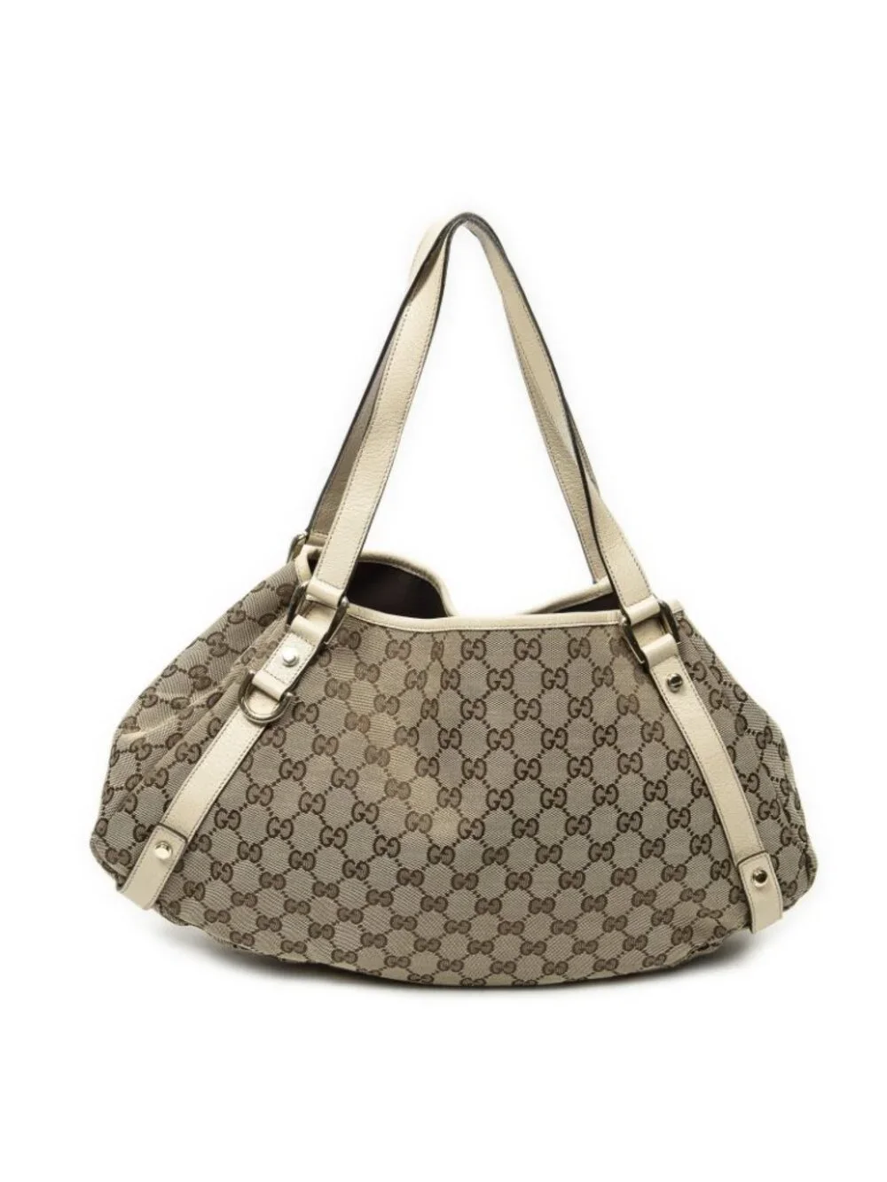 Gucci Abbey Hobo Diagonal Beige Ivory GG Canvas - Picture 5 of 10